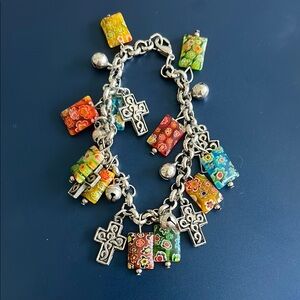Colorful Millefiori Charm Bracelet